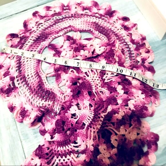 🌷͙ Large Beautiful White & Purple Handmade Doily! Table decor Doilies Placemat - Picture 2 of 4